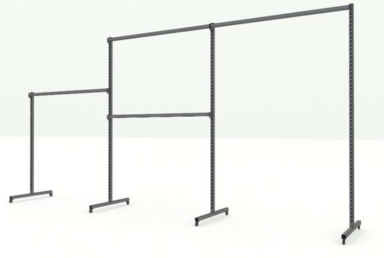 Verstellbarer Metall-Kleiderständer 60-80cm Höhe für Einzelhandelsgeschäfte