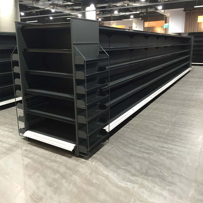 Doppeltes mit Seiten versehenes Gondel-Supermarkt-Regal Q195 für Mini-Markts-Anzeige